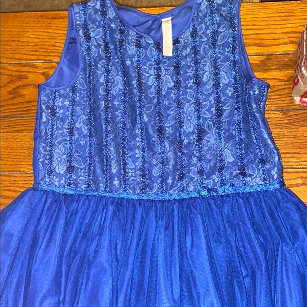 Blue floral sparkly  dress